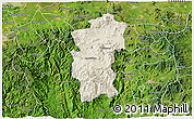 Shaded Relief 3D Map of Hidalgo, satellite outside