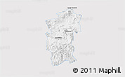 Silver Style 3D Map of Hidalgo, single color outside