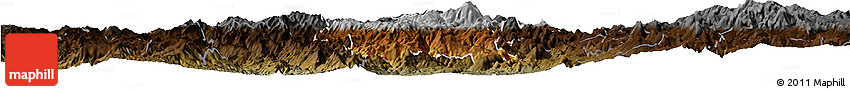 Physical Horizon Map of Hidalgo, darken