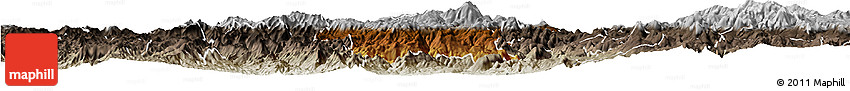 Physical Horizon Map of Hidalgo, semi-desaturated