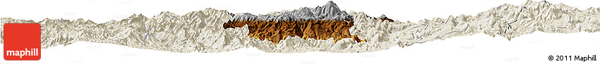 Physical Horizon Map of Hidalgo, shaded relief outside