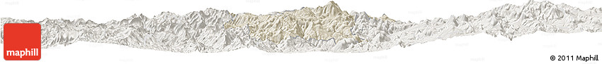 Shaded Relief Horizon Map of Hidalgo, lighten