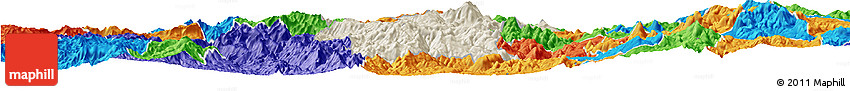 Shaded Relief Horizon Map of Hidalgo, political outside