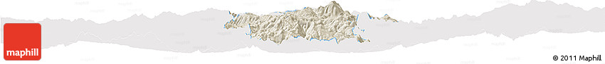Shaded Relief Horizon Map of Hidalgo, single color outside