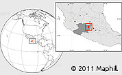 Blank Location Map of Hidalgo, highlighted country, highlighted parent region