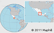 Gray Location Map of Hidalgo, highlighted country, within the entire country