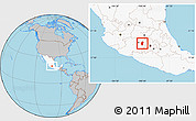 Gray Location Map of Hidalgo, highlighted country