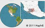 Satellite Location Map of Hidalgo, highlighted country, highlighted parent region