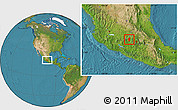 Satellite Location Map of Hidalgo