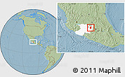 Savanna Style Location Map of Hidalgo, highlighted parent region, hill shading
