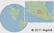Savanna Style Location Map of Hidalgo, hill shading