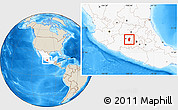 Shaded Relief Location Map of Hidalgo, highlighted country