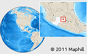 Shaded Relief Location Map of Hidalgo, highlighted parent region