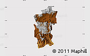 Physical Map of Hidalgo, cropped outside