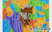 Physical Map of Hidalgo, political outside