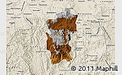 Physical Map of Hidalgo, shaded relief outside