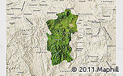 Satellite Map of Hidalgo, shaded relief outside