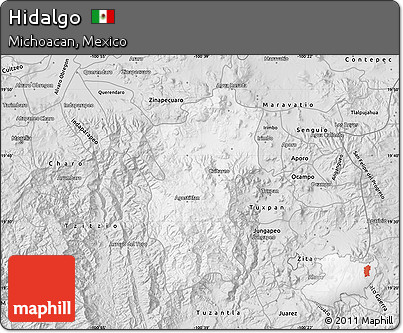 Silver Style Map of Hidalgo