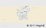 Classic Style Panoramic Map of Hidalgo, single color outside