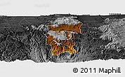 Physical Panoramic Map of Hidalgo, darken, desaturated