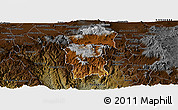 Physical Panoramic Map of Hidalgo, darken