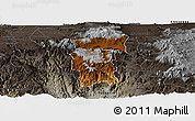 Physical Panoramic Map of Hidalgo, darken, semi-desaturated