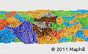Physical Panoramic Map of Hidalgo, political outside