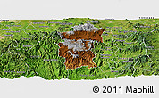Physical Panoramic Map of Hidalgo, satellite outside