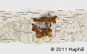 Physical Panoramic Map of Hidalgo, shaded relief outside