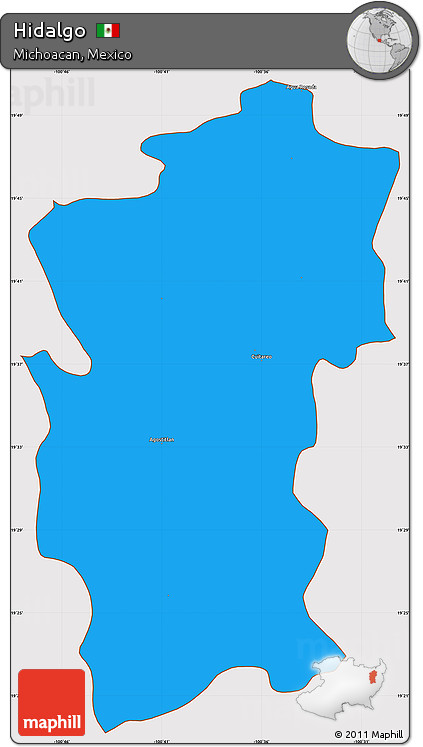 Political Simple Map of Hidalgo, cropped outside