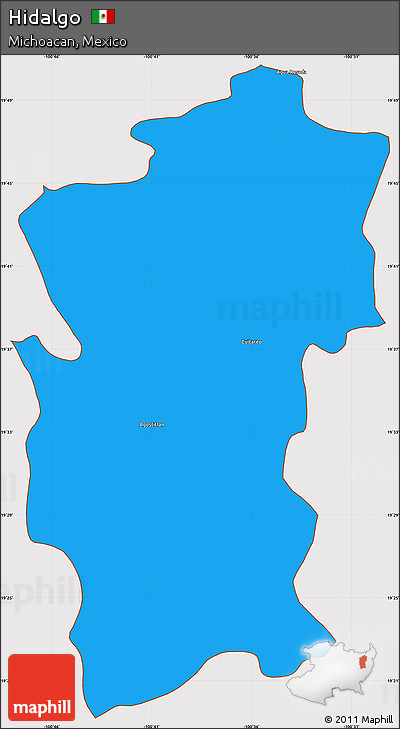 Political Simple Map of Hidalgo, cropped outside