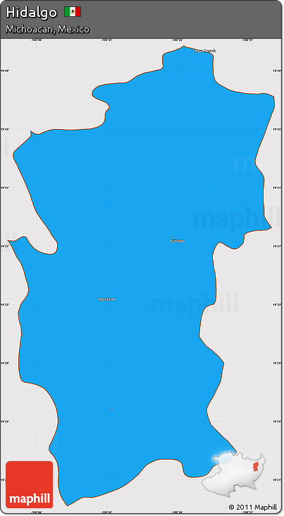 Political Simple Map of Hidalgo, cropped outside