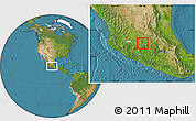 Satellite Location Map of Huandacareo