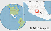 Savanna Style Location Map of Huandacareo, highlighted country