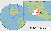 Savanna Style Location Map of Huandacareo, highlighted parent region