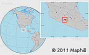 Gray Location Map of Huetamo