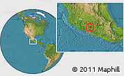 Satellite Location Map of Huetamo