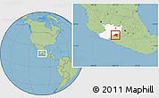 Savanna Style Location Map of Huetamo, highlighted parent region