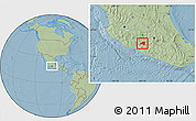 Savanna Style Location Map of Huetamo, hill shading