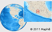 Shaded Relief Location Map of Huetamo