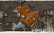 Physical 3D Map of Morelia, darken, semi-desaturated