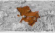 Physical 3D Map of Morelia, lighten, desaturated