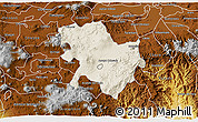 Shaded Relief 3D Map of Morelia, physical outside