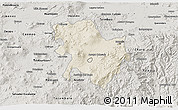 Shaded Relief 3D Map of Morelia, semi-desaturated