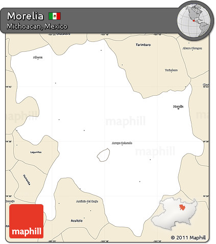 Classic Style Simple Map of Morelia