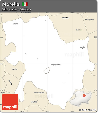 Classic Style Simple Map of Morelia