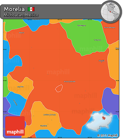 Political Simple Map of Morelia