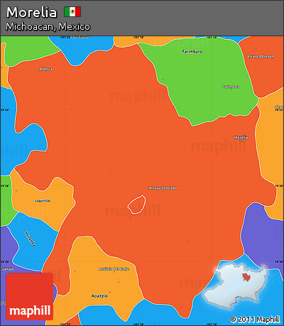 Political Simple Map of Morelia