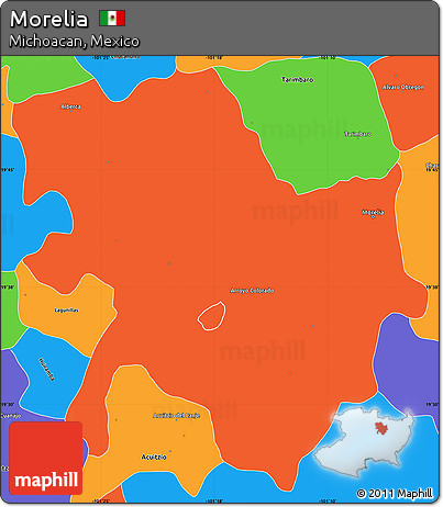 Political Simple Map of Morelia