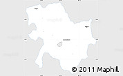 Silver Style Simple Map of Morelia, single color outside